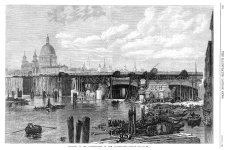 London Blackfriars Bridge,river view,prints Illustrated London News